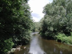 River Calder flowing through Padiham, Lancashire