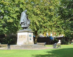 Tennyson statue, Cathedral Green, Lincoln. One of the only two large public statues in Lincoln. Wallpaper