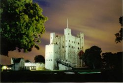 Rochester Castle, Kent at night
