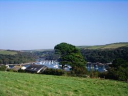 Another view at Harbour at Fowey, Cornwall Wallpaper