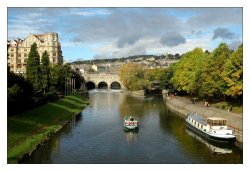 Photograph looking over Bath canal Wallpaper