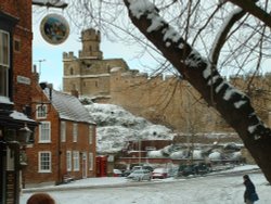 Lincoln Castle from Castle Hill, Lincoln. Wallpaper