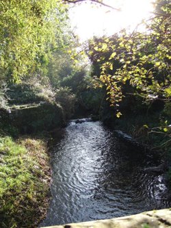 The Picturesque River Len flows through Otham, Kent.