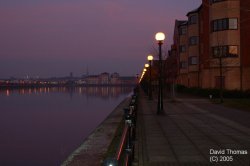 Picture of Preston Docks Promenade IN Preston @ Lancashire in Nov 05 at dusk. Wallpaper