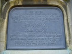 plaque at Cabot Tower, Bristol
