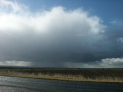 Black rain clouds over the Market Town of Louth the Capital of the Lincolnshire Wolds.