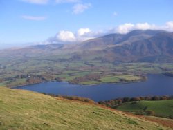 This is a view of Bassenthwaite from the top of Sale Fell, in the Lake District Wallpaper