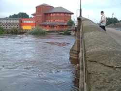 CAstleford, West Yorkshire. The River Aire In Flood Sept 2004