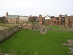 Lindisfarne Priory and St Mary's Church, Holy Island, Northumberland. Wallpaper