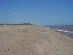 A Gorgeous view of Ingoldmells beach on a summers morning at 10:47AM Wallpaper