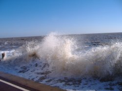 High tide at Clacton on Sea, Essex Wallpaper