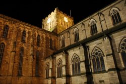 Hexham Abbey, by night. Hexham, Northumberland.