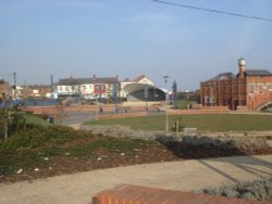 Withernsea, East Yorkshire. Valley gardens with its music stage. For all sort of recreation. Wallpaper