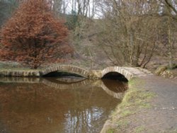 The twin Bridge. Sunnyhurst Woods, Darwen, Lancashire. Wallpaper