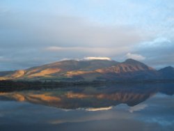 This is Skiddaw as viewed across Bassenthwaite lake, please notice the reflection in the lake. Wallpaper