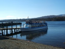Silverholme, at Waterhead pier, Ambleside, The Lake District, Cumbria. Wallpaper