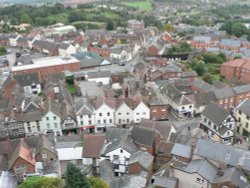 View from atop cathedral, Ludlow Wallpaper