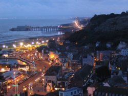 Hastings, East Sussex, in the evening Wallpaper