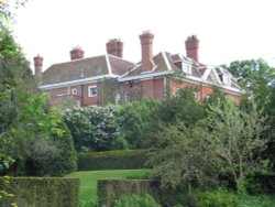 A view of Benington Lordship house, taken from the path next to its Rockery.
