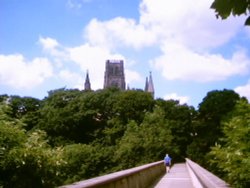 Durham Cathedral from Kingsgate Bridge.