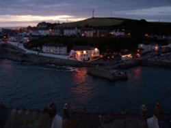 Porthleven, Cornwall. Looking across the harbour mouth from the east Wallpaper