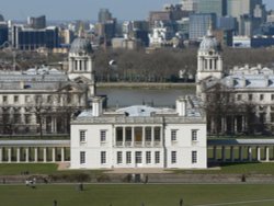 The famous view of The Queen's House and Royal Naval College from Greenwich Park, London Wallpaper