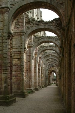 Fountains Abbey, Yorkshire, Colonnade arches