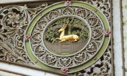 Derby's emblem, the 'Buck in the Park' on the old railway bridge, Friar Gate, Derby Wallpaper