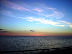 Chesil Beach sunset on a calm March evening in 2006