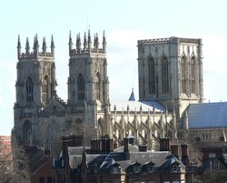 The famous view of York Minster from City Walls, York