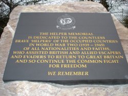 The inscription on the Helper Memorial at, Eden Camp, Malton, North Yorkshire.