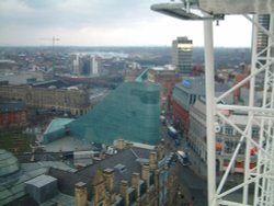 Taken from the Manchester Eye overlooking The Urbis and Mancheter Victoria Station Wallpaper