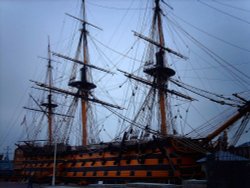 HMS Victory, at the Historical Dockyard in Portsmouth Wallpaper
