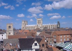 View towards Minster over York