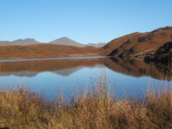 The Lake District. Beacon Tarn on a perfect late autumn day.