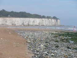 This is the chalk cliff on a side beach in Broadstairs, Kent, in Sept. of 2005