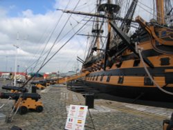 HMS Victory at Portsmouth's Historic Dockyard. Wallpaper