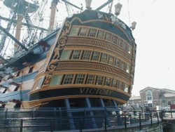 Stern of the Victory in Portsmouth. Picture taken in May 2006