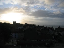 Sunrise behind the Church at Lyme Regis, Dorset Wallpaper