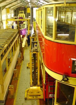 The workshop at Crich Tramway Village, Derbyshire