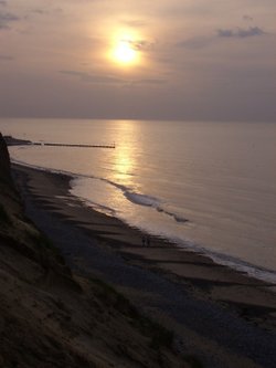 Sunset over the beach at West Runton, Norfolk