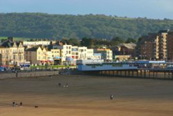 Sea front and pier entrance at Weston Super Mare, Somerset. Wallpaper