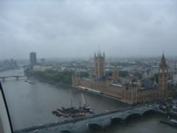 View from the London Eye on a very wet day in London Wallpaper
