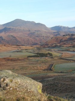 Looking across Eskdale from Birker Moor, towards the Scafells.