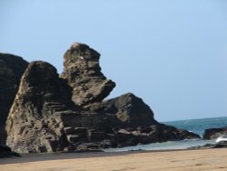 What does this rock remind you of? Porthcothan Bay, Cornwall. Wallpaper
