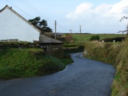 Typical cornish road... Near Porthcothan, Cornwall. Wallpaper