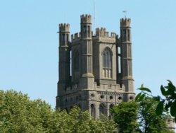 First sight of Ely Cathedral from the car park Wallpaper