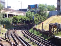 View from West Kensington Stn towards Earl`s Court