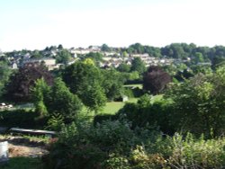 Upon Jones Hill looking across to Bradford on Avon Wallpaper