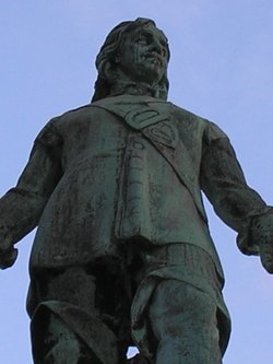 Statue of Oliver Cromwell in Wythenshawe Park, Wythenshawe, Greater Manchester